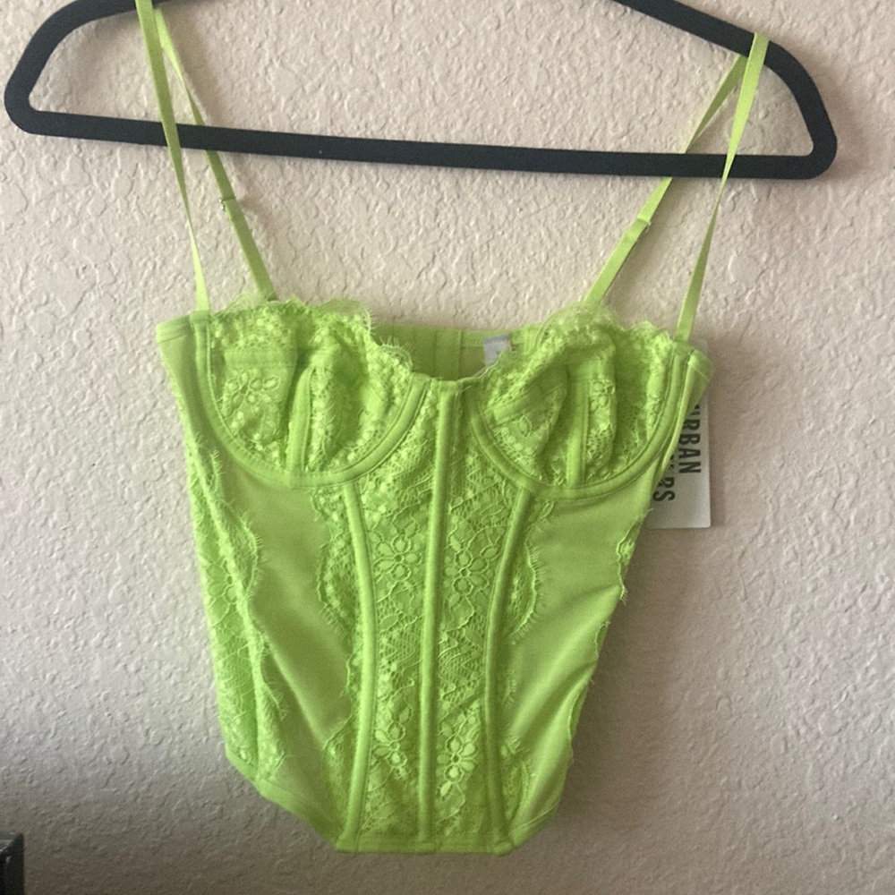 SIZE SMALL BNWT LIME GREEN CORSET